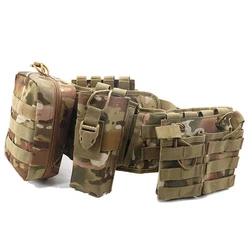 Cinturón táctico MOLLE multifunción para caza y bolsa accesorios