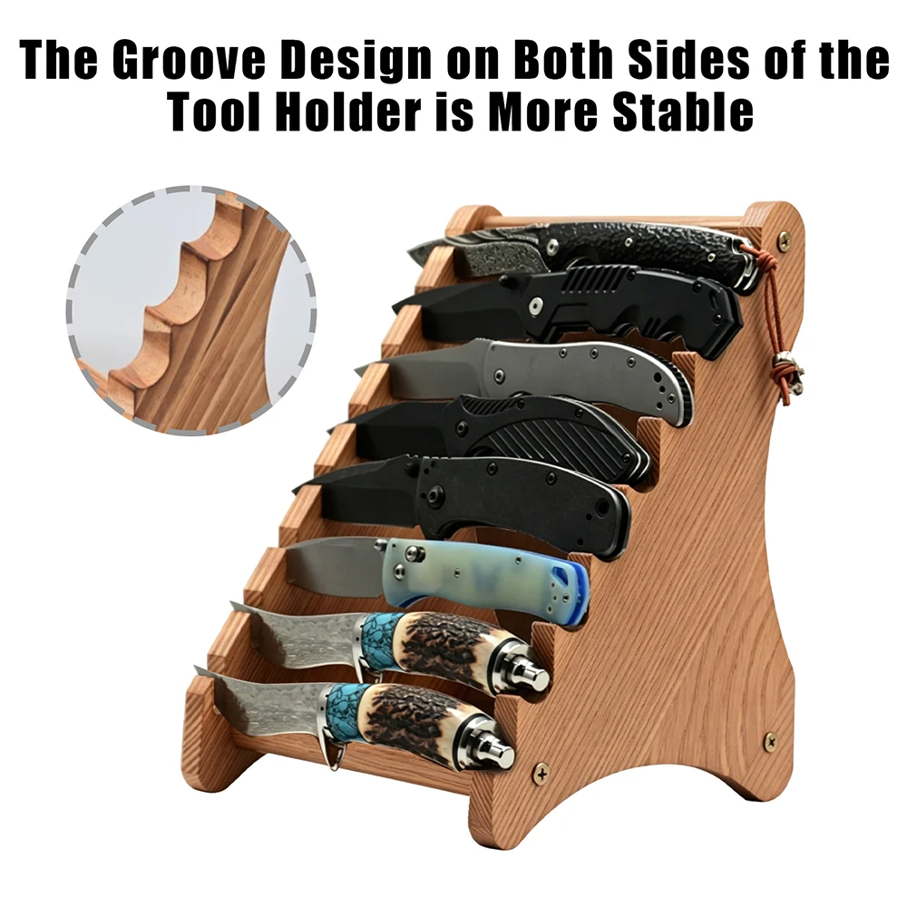 Organizador de cuchillos de madera con soporte para cocina y caza - imagen 4