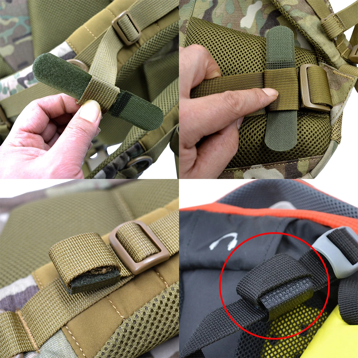 Bridas tácticas MOLLE para cincha y cableado con gancho fijo - imagen 5