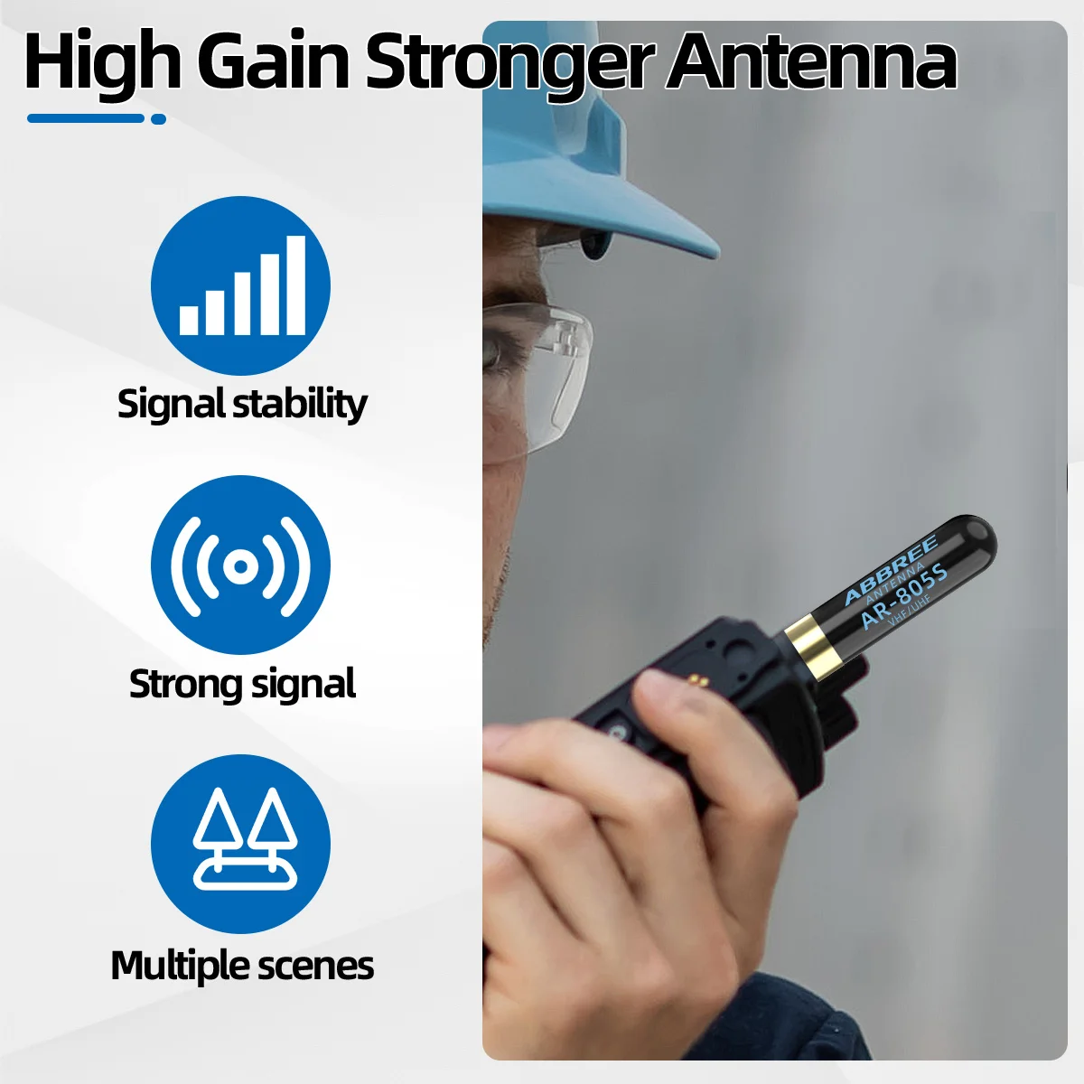 ABBREE AR-805S antena para walkie talkie SMA macho doble banda - imagen 2