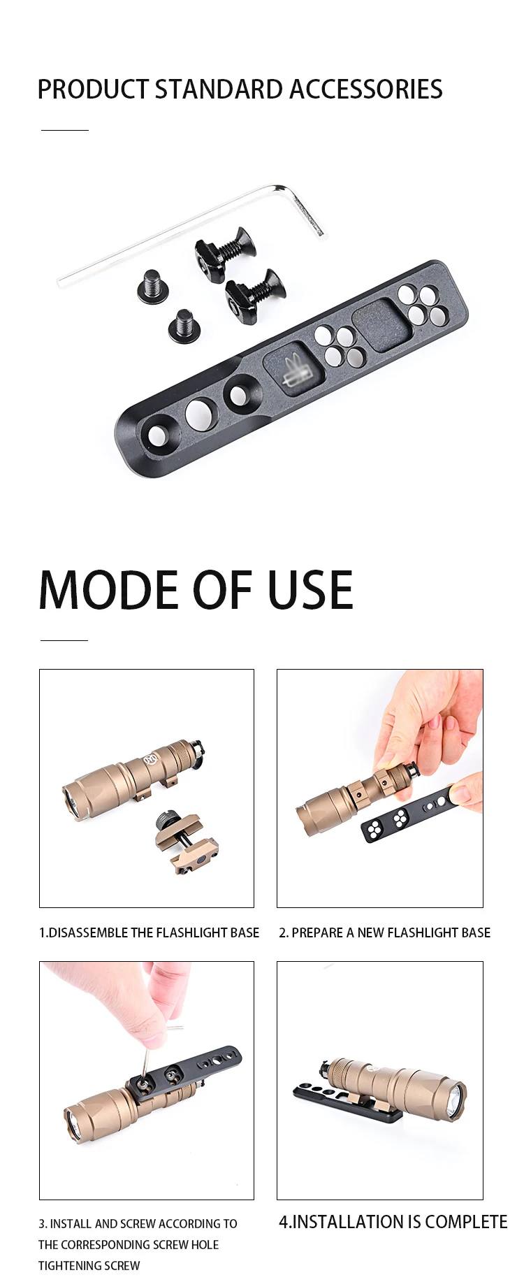 Montaje del accesorio en configuración vertical