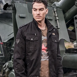 Chaqueta táctica bomber multibolsillos de algodón para hombre