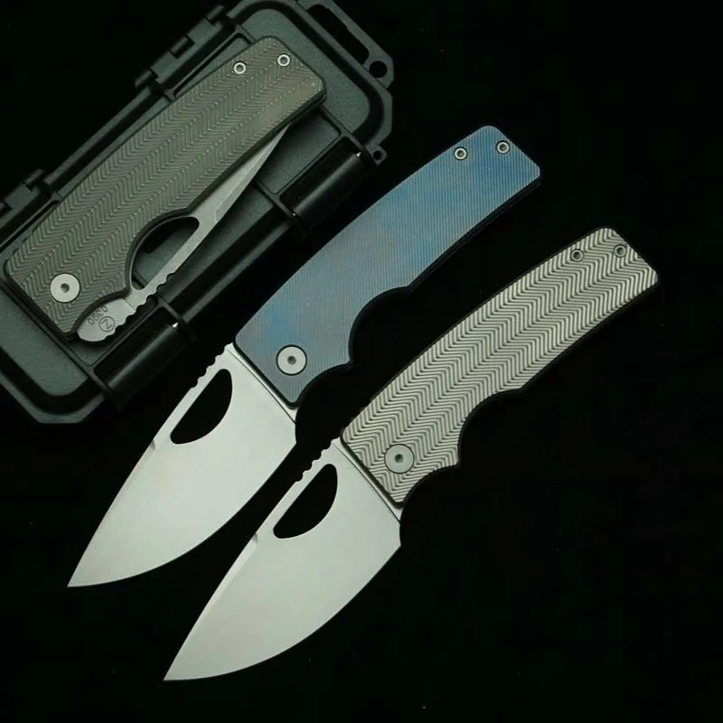 Cuchillo plegable Rosie de titanio EDC para camping y exteriores