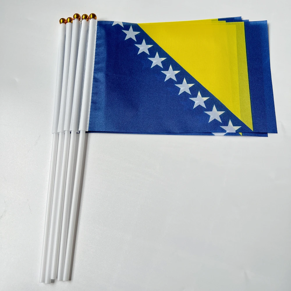 Bandera de mano Bosnia y Herzegovina de poliéster resistente