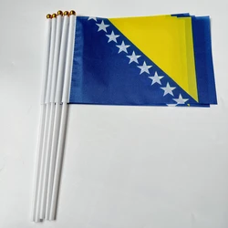 Bandera de mano Bosnia y Herzegovina de poliéster resistente
