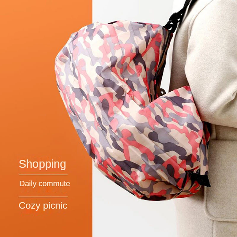 Bolsa plegable de viaje camuflada con asas – Bolsa reusable para outdoor - imagen 4