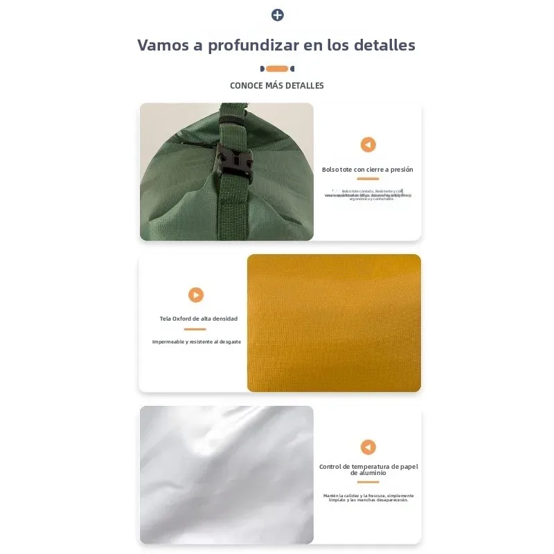 Bolsa térmica impermeable plegable bento aislante para comida - imagen 4