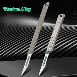 Cuchillo mini de aleación de titanio para llavero, multipropósito