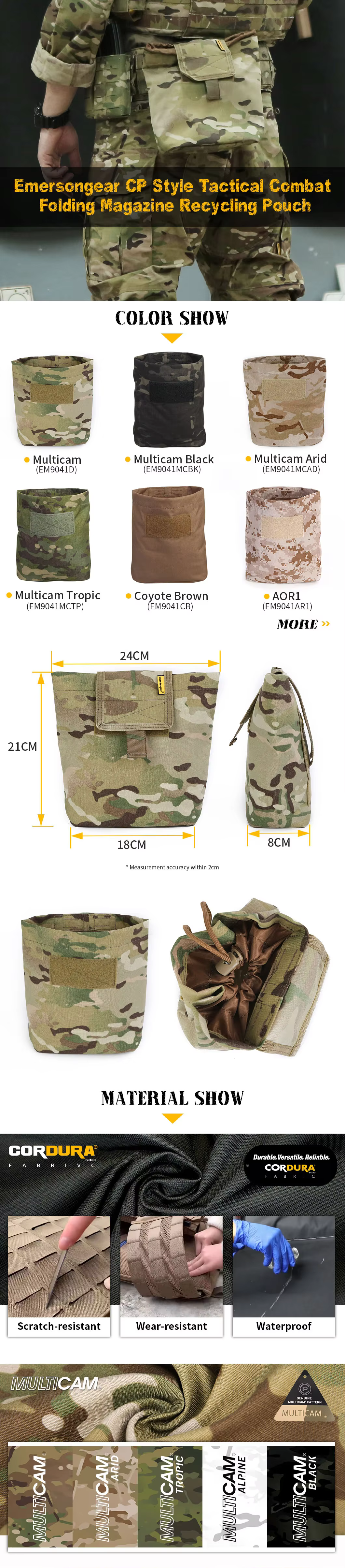 Material Cordura 500D y construcción resistente