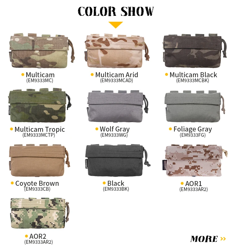 Bolsa MOLLE Emersongear integrada en chaleco táctico