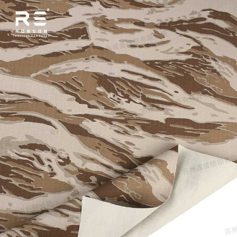 Tela táctica ripstop MARPAT Tiger Stripe desértico - imagen 5