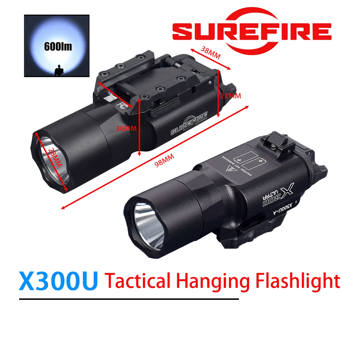 SureFire X300U Linterna Táctica Pistola Metal Picatinny 20mm