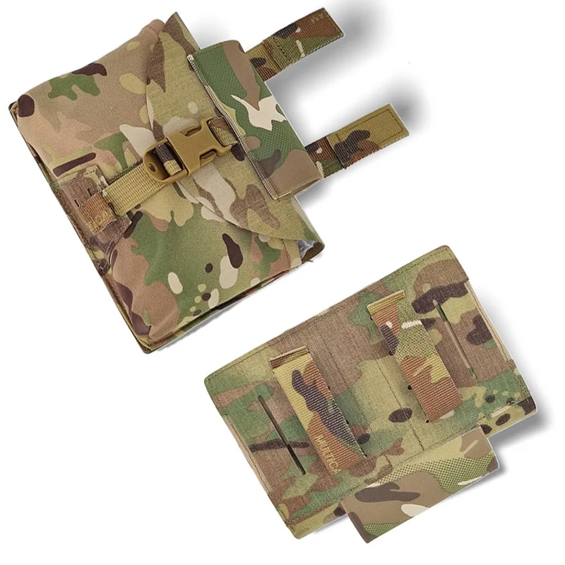 Bolsa táctica MOLLE vista frontal con sistema de anclaje