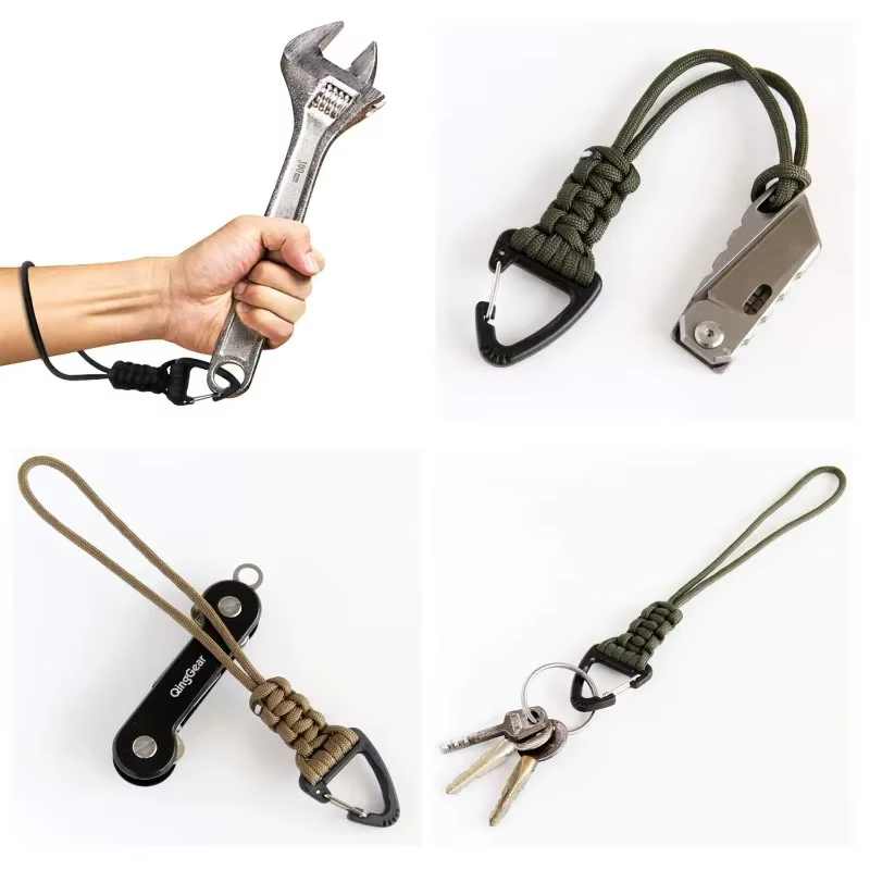 Llavero paracord con mosquetón triangular trenzado