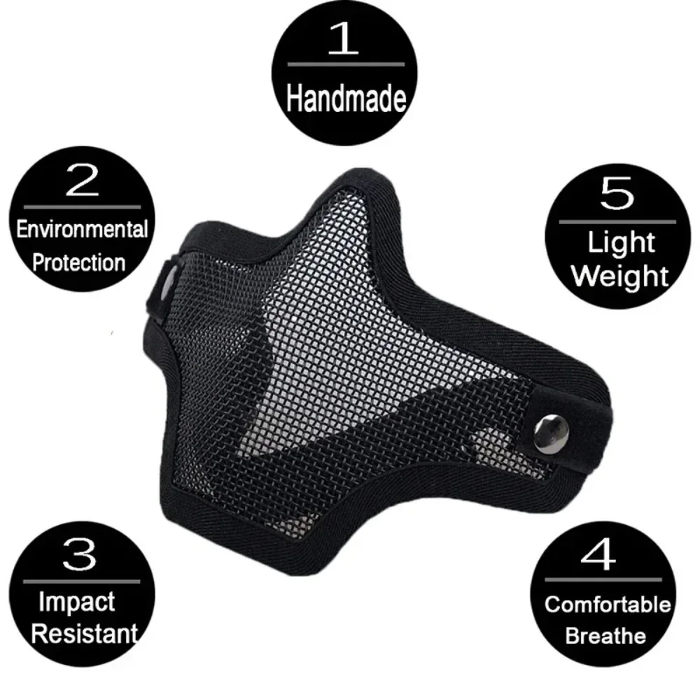 Máscara táctica de malla metálica para airsoft y tiro al aire libre - imagen 3