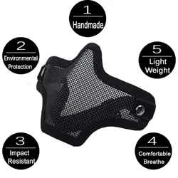 Máscara táctica de malla metálica para airsoft y tiro al aire libre
