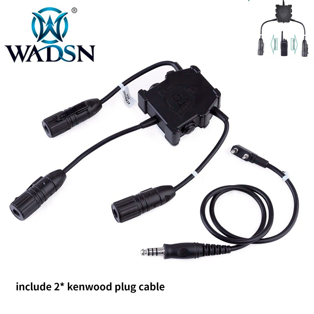 WADSN Dual PTT para auriculares tácticos conector Kenwood/Baofeng - imagen 2