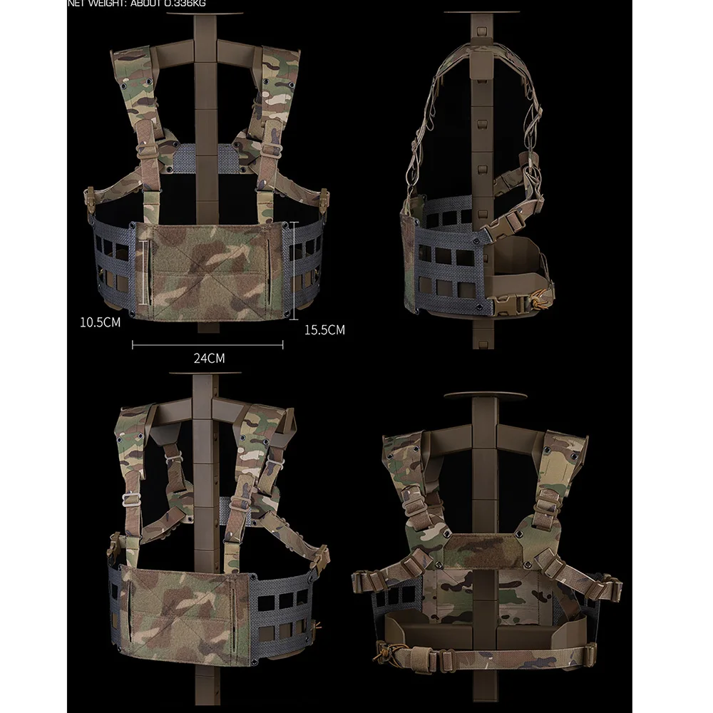 Aparejo de pecho táctico extensible V2 MOLLE – Bolsa frontal ajustable - imagen 2