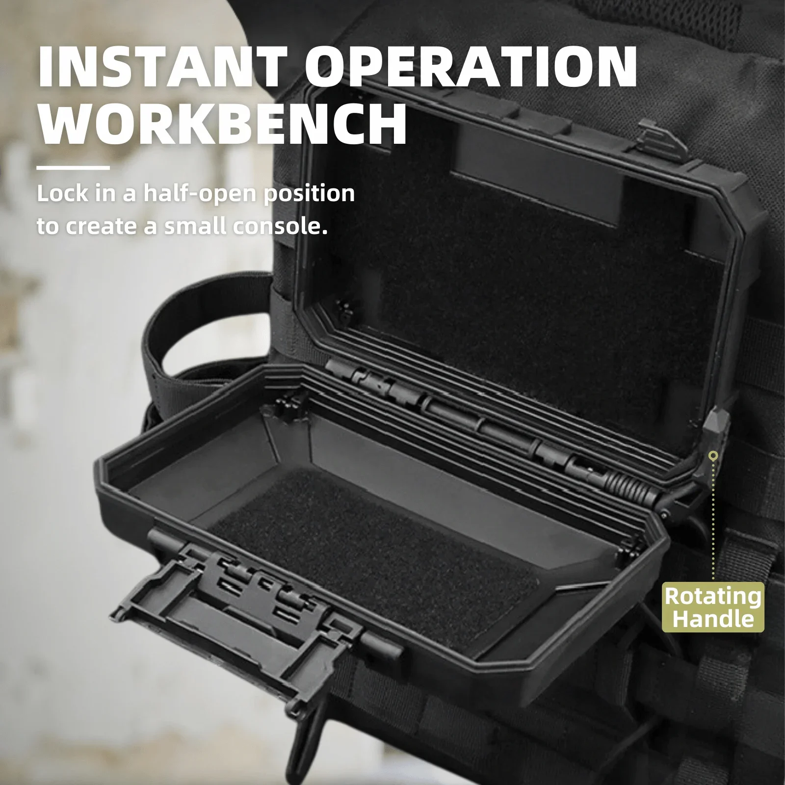 Caja MOLLE táctica impermeable con superficie trabajo Airsoft exterior - imagen 4