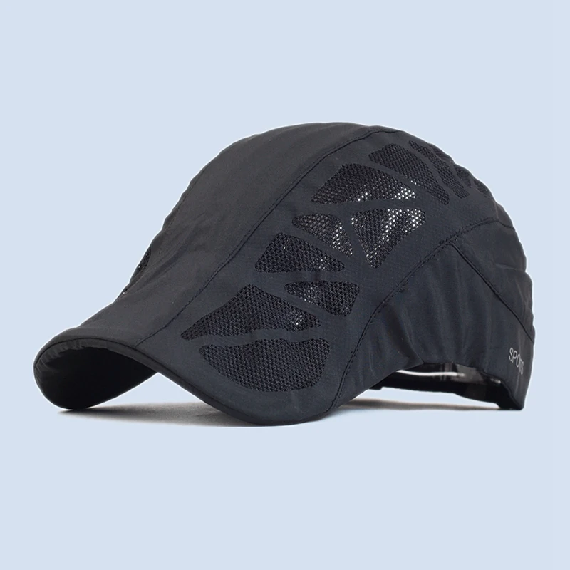 Gorra de malla transpirable estilo golf, lisa y plana