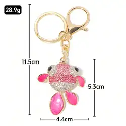 Llavero pez dorado colgante metal gota de aceite marino