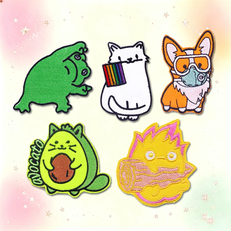 Parches bordados termoadhesivos animales y llamas para planchar ropa - imagen 4