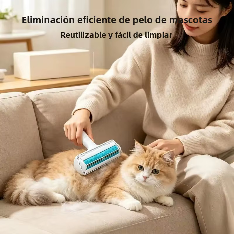 Rodillo quitapelos mascotas con cepillo para gatos y perros - imagen 2