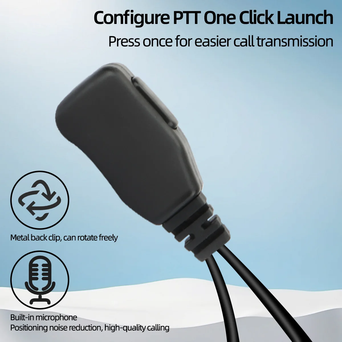 Auricular con micrófono PTT ABBREE Type-C para walkie talkie - imagen 3