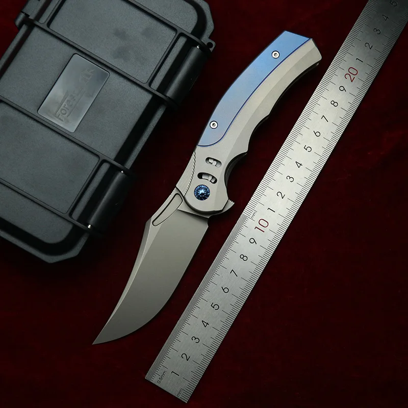 LEMIFSHE F05 cuchillo plegable EDC de mango titanio M390 - imagen 4