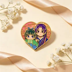 Pin de esmalte corazón anime en metal, para mochilas y gorras