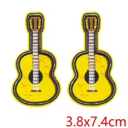 Parches termoadhesivos bordados estilo vaquero con cactus y guitarra