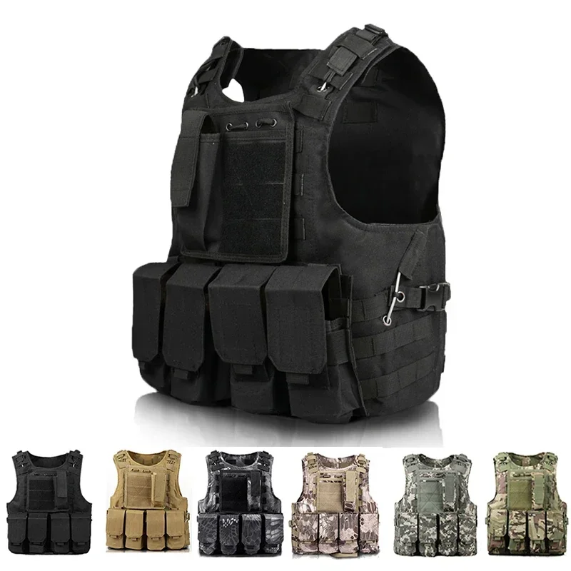 Chaleco táctico MOLLE portaplacas para airsoft y exteriores hombre