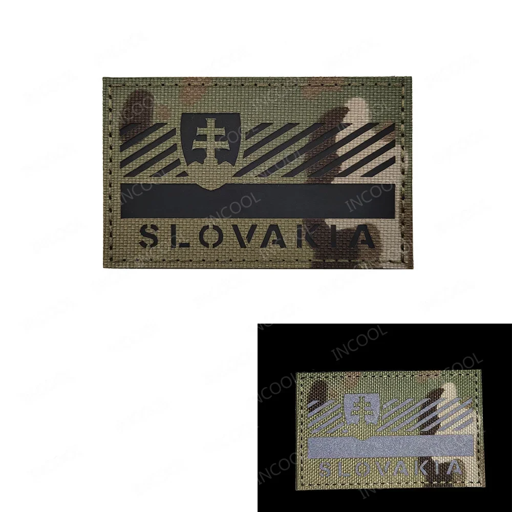 Brazalete táctico reflectante IR Eslovaquia – Parche bordado militar - imagen 3