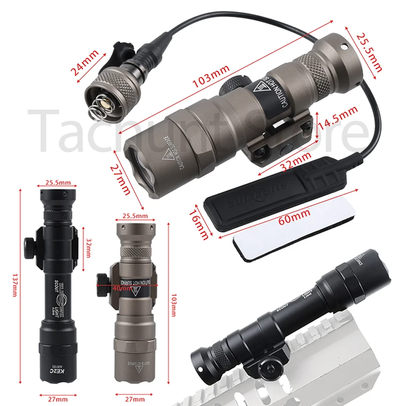 Soporte offset con linterna Surefire M300C acoplada