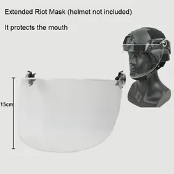 Máscara facial táctica transparente antiviento para casco airsoft