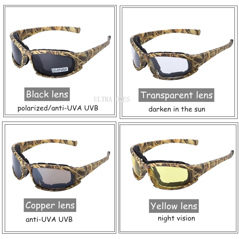 Gafas tácticas antichoque antiviento con lentes intercambiables - imagen 5