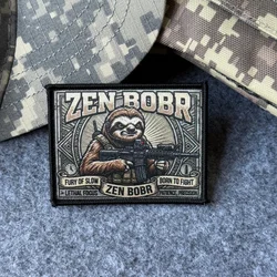 ZEN BOBR Parche táctico gancho y bucle Morale perezoso con estampado