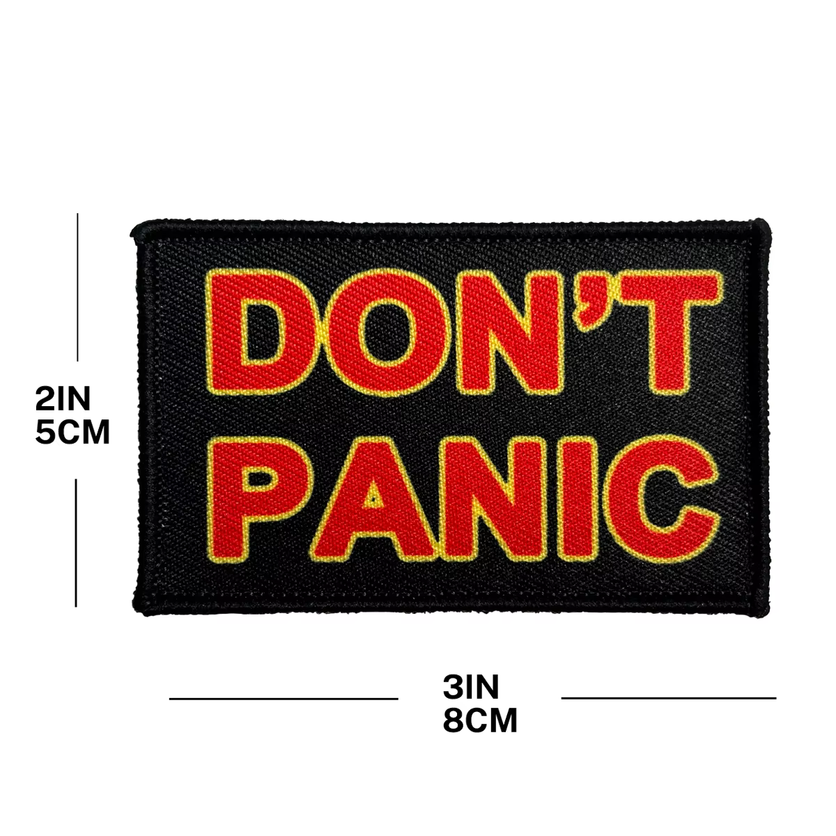 Parche bordado moral Don't Panic con cierre velcro gancho y bucle