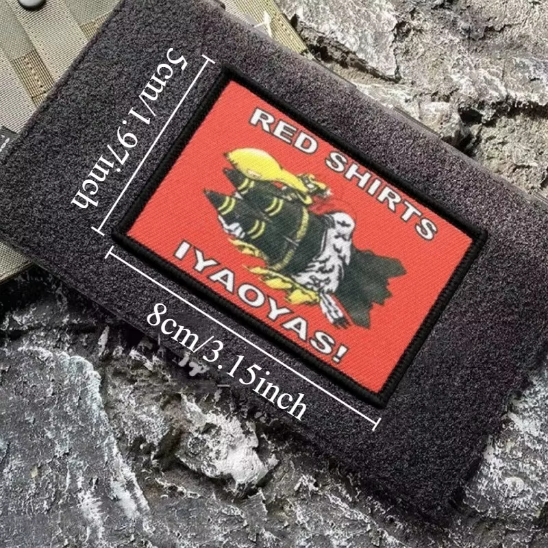 Parches tácticos IYAOYAS insignia moral camisas rojas con velcro - imagen 3