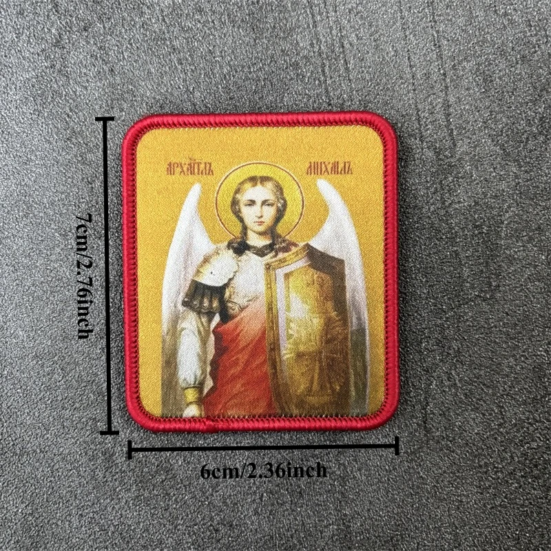 Parche táctico impreso San Miguel Arcángel con velcro gancho-bucle - imagen 3