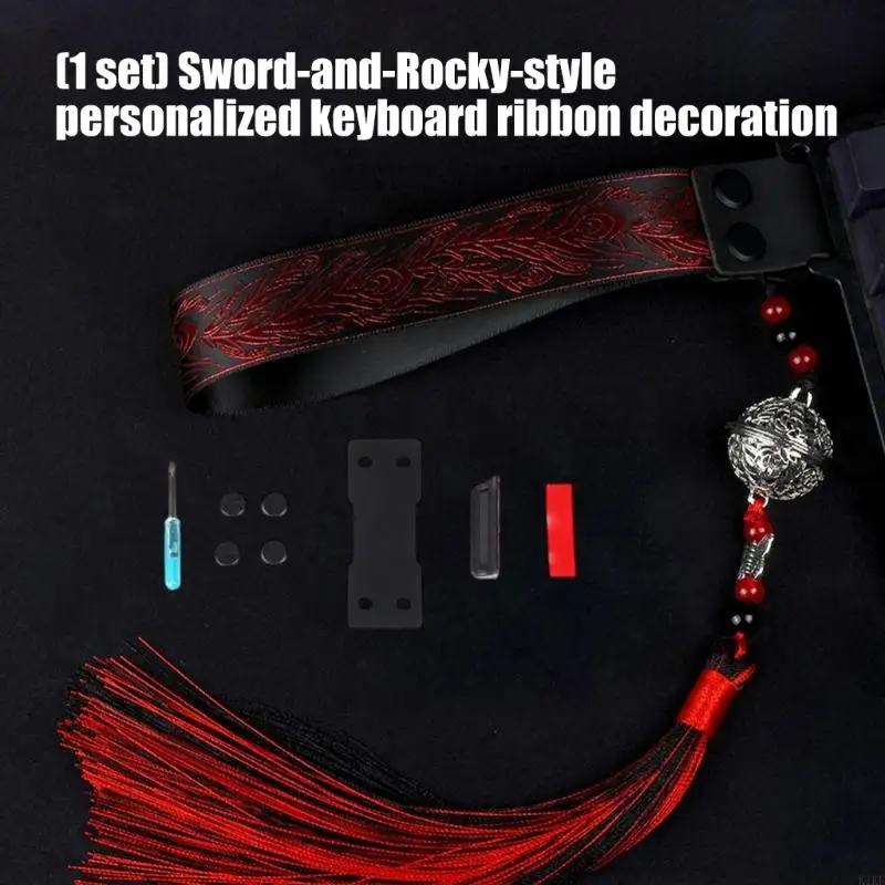 Teclado gamer estilo artes marciales con borlas de tela suave - imagen 5