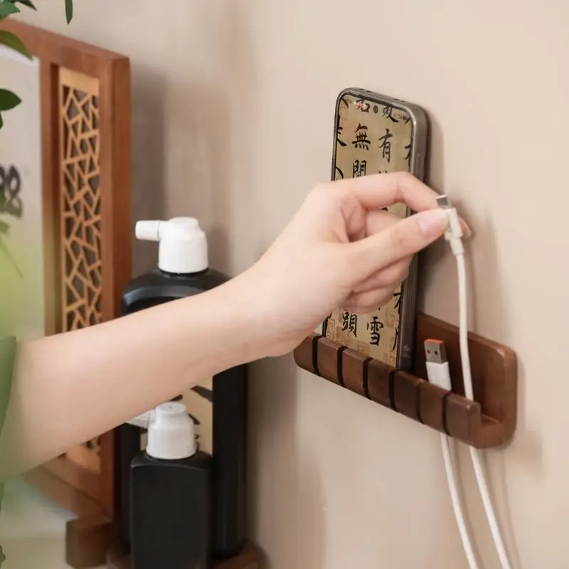 Clip gestión cables de madera para montaje en pared, estudio - imagen 4