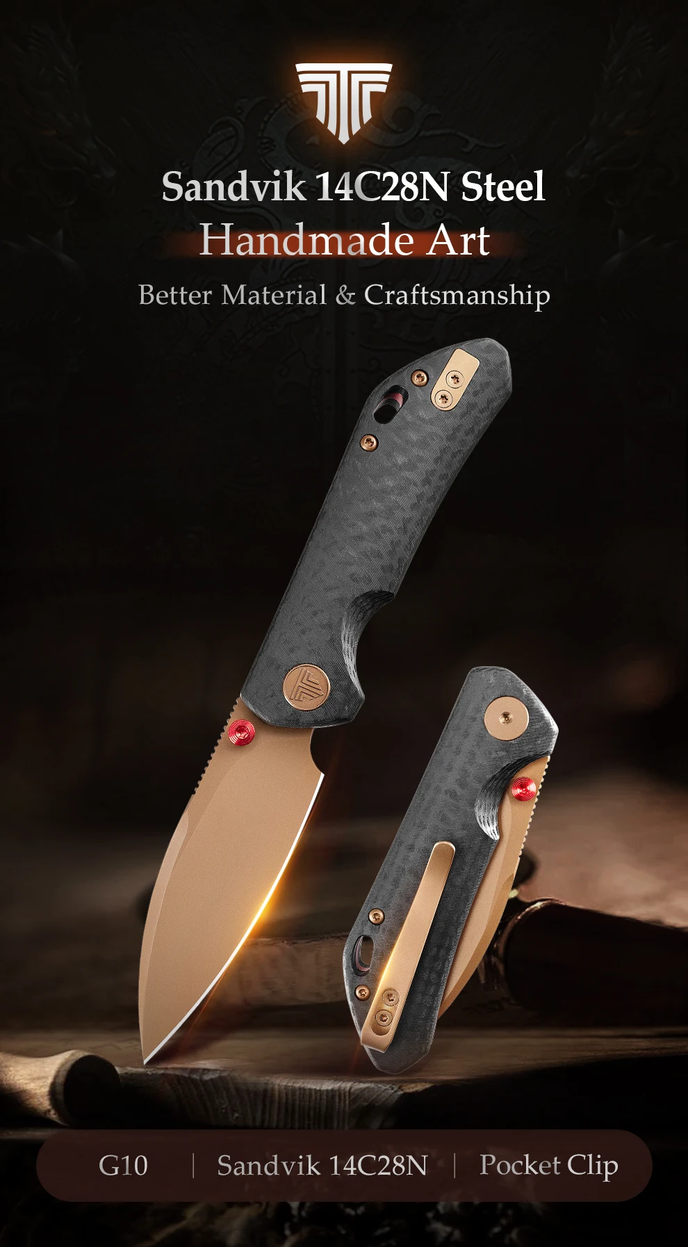 Cuchillo plegable TRIVISA Otter-CG en uso exterior