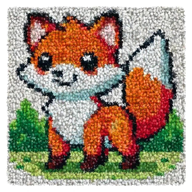 Kit de ganchillo para alfombra y cojín con dibujo infantil