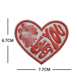 Parche bordado corazón con gancho y bucle para chaleco táctico