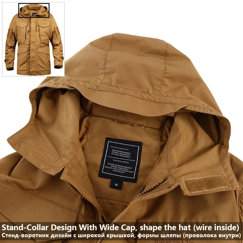 Parka táctica M65 impermeable cortavientos verde ejército, corte medio - imagen 3