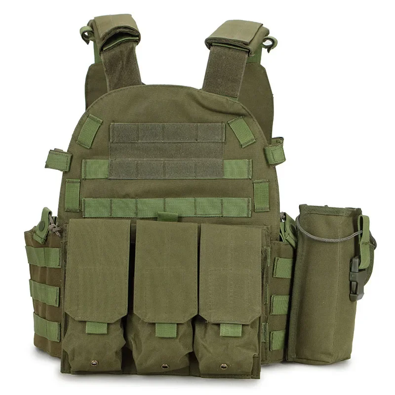 Chaleco táctico MOLLE camuflaje Airsoft, caza y combate aire libre