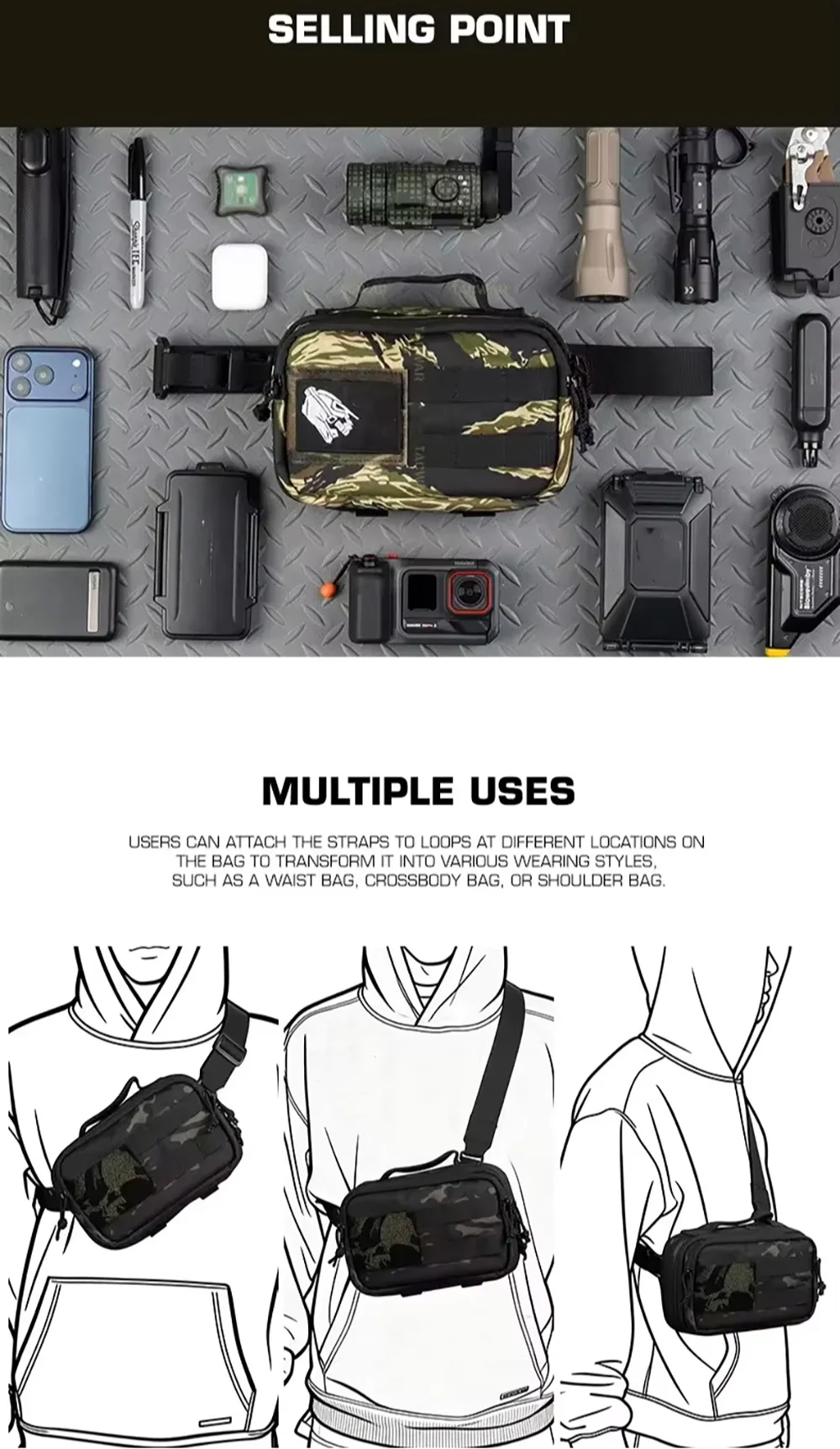 Estilo marsupio táctico de uso diario