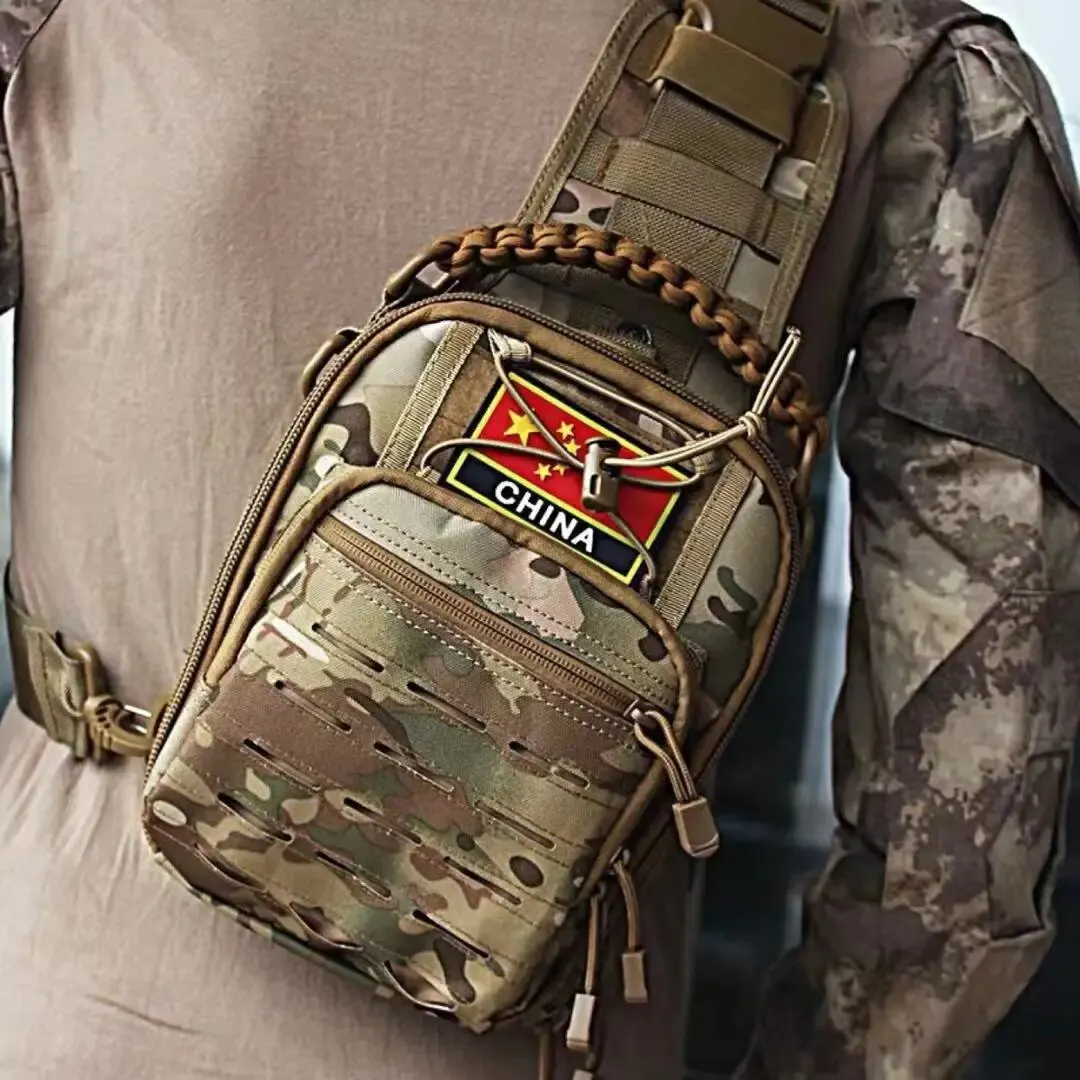 Bolso táctico de pecho MOLLE, corte láser impermeable, cruzado - imagen 2