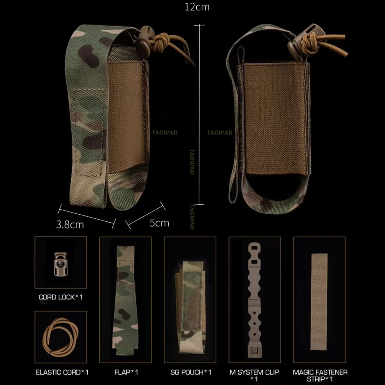 Bolsa táctica MOLLE para granadas de choque y torniquetes - imagen 3